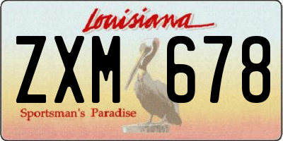 LA license plate ZXM678