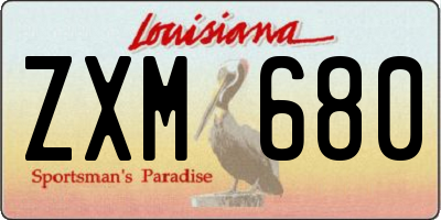 LA license plate ZXM680