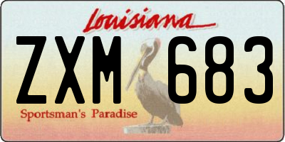 LA license plate ZXM683