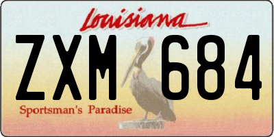 LA license plate ZXM684