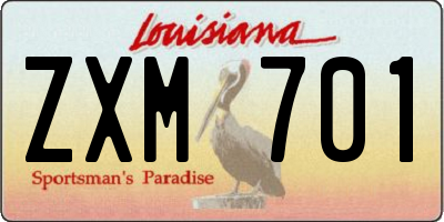 LA license plate ZXM701