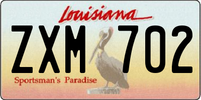 LA license plate ZXM702