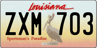 LA license plate ZXM703