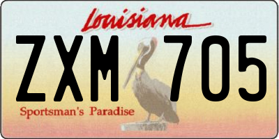 LA license plate ZXM705