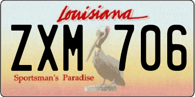 LA license plate ZXM706