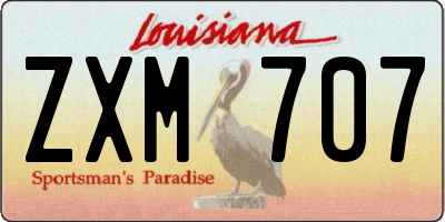 LA license plate ZXM707