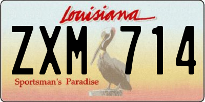 LA license plate ZXM714