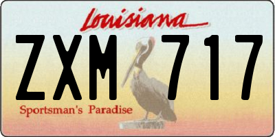 LA license plate ZXM717