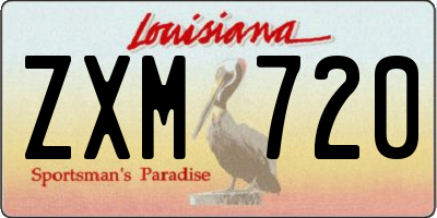 LA license plate ZXM720