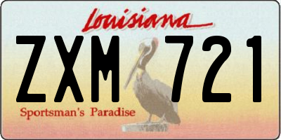 LA license plate ZXM721