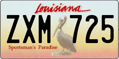 LA license plate ZXM725