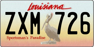 LA license plate ZXM726