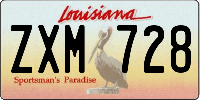 LA license plate ZXM728