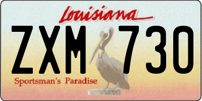 LA license plate ZXM730