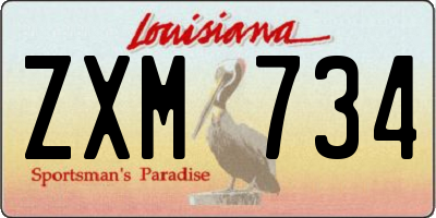 LA license plate ZXM734