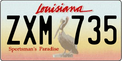 LA license plate ZXM735