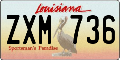 LA license plate ZXM736