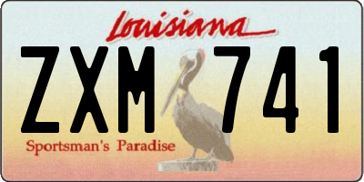 LA license plate ZXM741