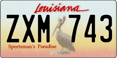 LA license plate ZXM743
