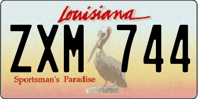 LA license plate ZXM744