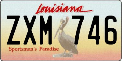 LA license plate ZXM746