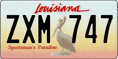 LA license plate ZXM747