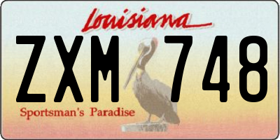 LA license plate ZXM748