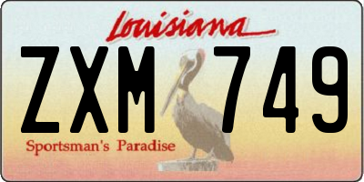 LA license plate ZXM749