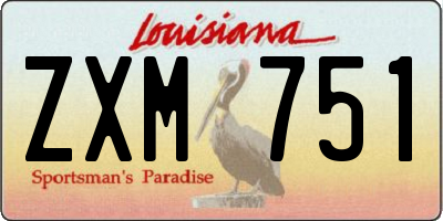 LA license plate ZXM751