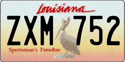 LA license plate ZXM752