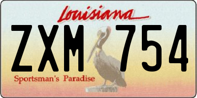 LA license plate ZXM754