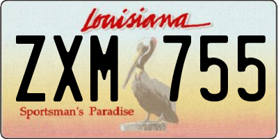 LA license plate ZXM755
