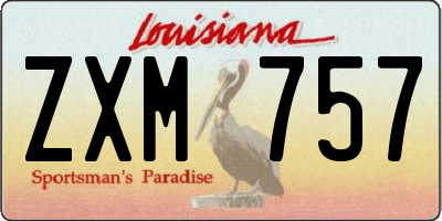 LA license plate ZXM757