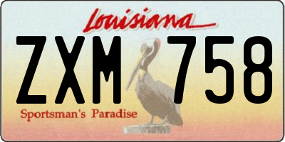 LA license plate ZXM758