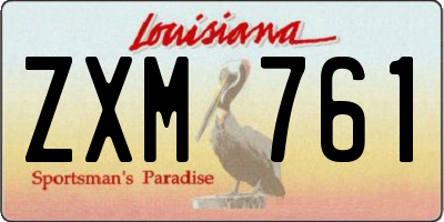 LA license plate ZXM761