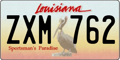 LA license plate ZXM762