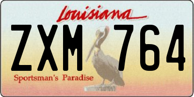 LA license plate ZXM764
