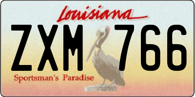 LA license plate ZXM766