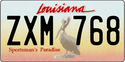 LA license plate ZXM768