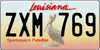 LA license plate ZXM769
