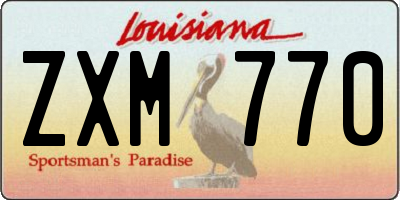 LA license plate ZXM770