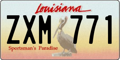 LA license plate ZXM771