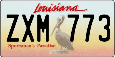 LA license plate ZXM773