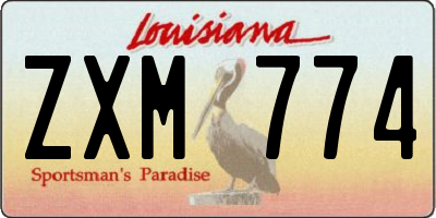LA license plate ZXM774