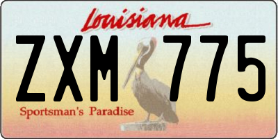 LA license plate ZXM775