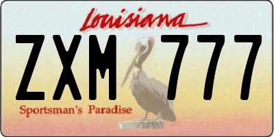 LA license plate ZXM777