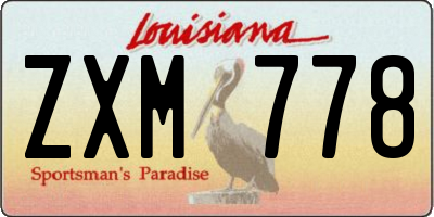LA license plate ZXM778