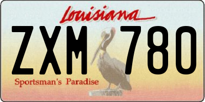 LA license plate ZXM780