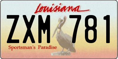 LA license plate ZXM781
