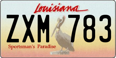 LA license plate ZXM783